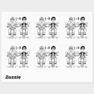Aangepaste motorfietsen voor weddenschappen vierkante sticker