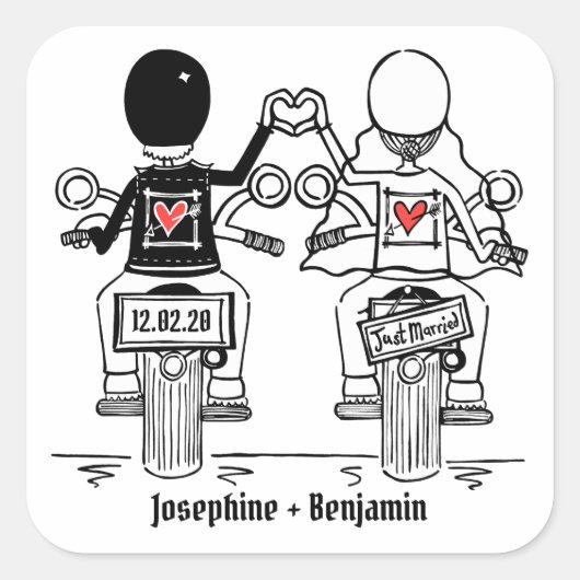 Aangepaste motorfietsen voor weddenschappen vierkante sticker (Voorkant)