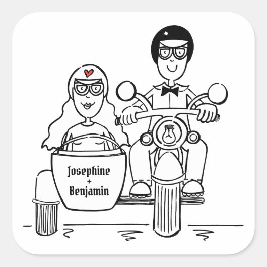 Aangepaste motorfietsen voor weddenschappen vierkante sticker (Voorkant)