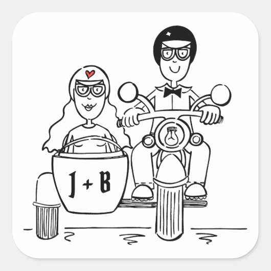 Aangepaste motorfietsen voor weddenschappen vierkante sticker (Voorkant)
