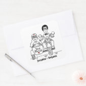 Aangepaste motorfietsen voor weddenschappen vierkante sticker (Envelop)