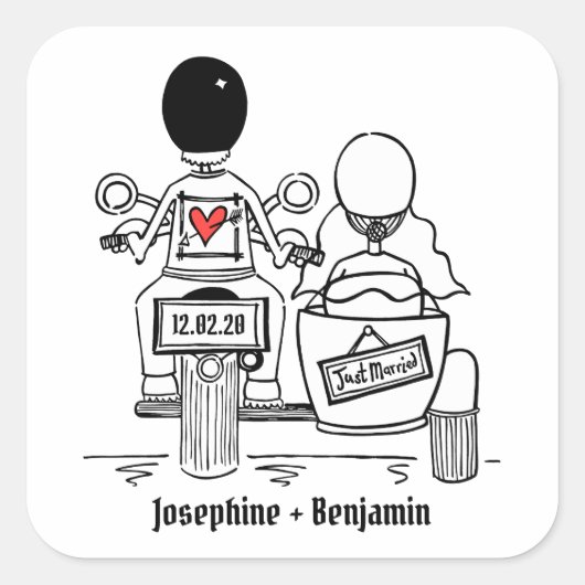Aangepaste motorfietsen voor weddenschappen vierkante sticker (Voorkant)