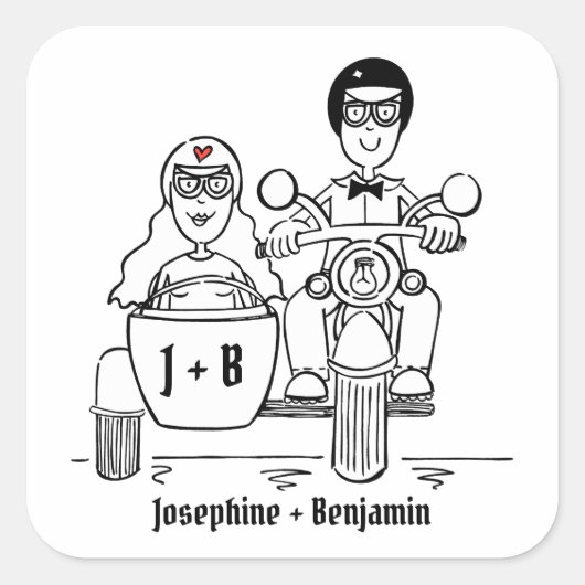 Aangepaste motorfietsen voor weddenschappen vierkante sticker (Voorkant)