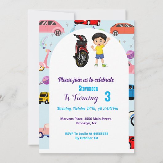 Aangepaste motorfietsfeest kaart (Voorkant)