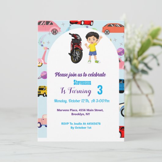 Aangepaste motorfietsfeest kaart (Staand voorkant)