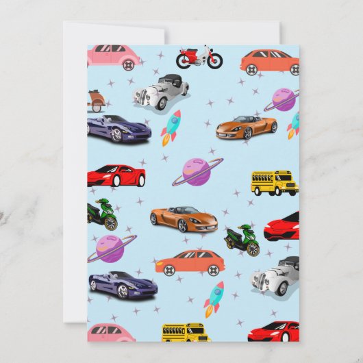 Aangepaste motorfietsfeest kaart (Achterkant)