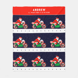 Aangepaste motorfietsfeestdag cadeauvlucht fleece deken