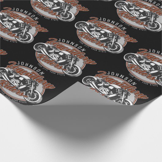 Aangepaste motorfietsLegendary Rider Biker NAAM Cadeaupapier (Hoek)