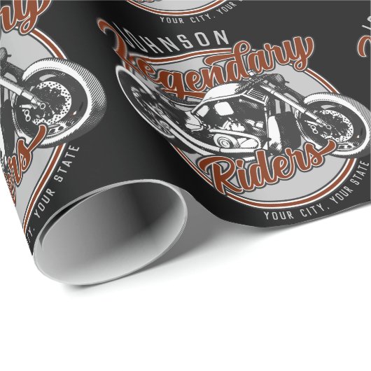 Aangepaste motorfietsLegendary Rider Biker NAAM Cadeaupapier (Rol Hoek)