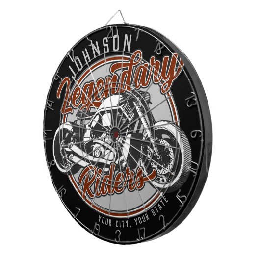 Aangepaste motorfietsLegendary Rider Biker NAAM Dartbord (Voorkant Rechts)