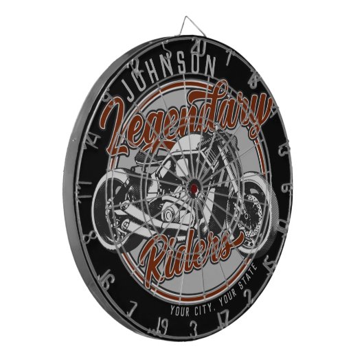 Aangepaste motorfietsLegendary Rider Biker NAAM Dartbord (Voorkant Links)