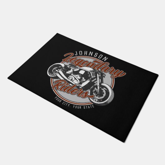 Aangepaste motorfietsLegendary Rider Biker NAAM Deurmat (Schuin)