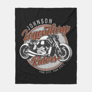 Aangepaste motorfietsLegendary Rider Biker NAAM Fleece Deken
