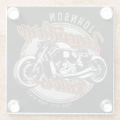 Aangepaste motorfietsLegendary Rider Biker NAAM Glazen Onderzetter (Achterkant)