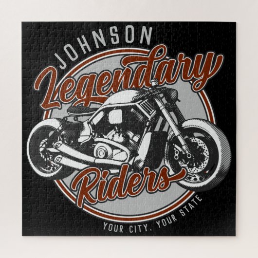 Aangepaste motorfietsLegendary Rider Biker NAAM Legpuzzel (Verticaal)