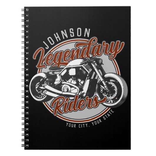 Aangepaste motorfietsLegendary Rider Biker NAAM Notitieboek (Voorkant)