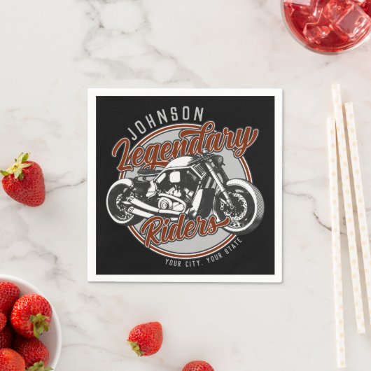 Aangepaste motorfietsLegendary Rider Biker NAAM Servet (Insitu)