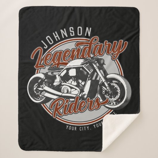 Aangepaste motorfietsLegendary Rider Biker NAAM Sherpa Deken (Voorkant)