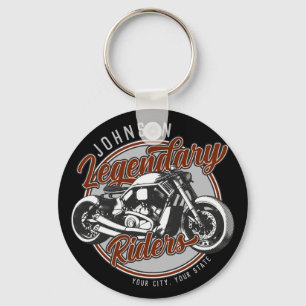 Aangepaste motorfietsLegendary Rider Biker NAAM Sleutelhanger