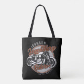 Aangepaste motorfietsLegendary Rider Biker NAAM Tote Bag (Achterkant)