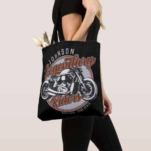 Aangepaste motorfietsLegendary Rider Biker NAAM Tote Bag (Dichtbij)