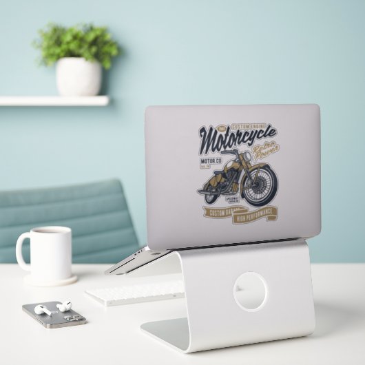 Aangepaste motormotor sticker (Laptop op bureau)