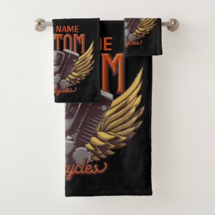 Aangepaste motorrijwielen Eagle Wings Biker Garage Bad Handdoek