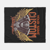 Aangepaste motorrijwielen Eagle Wings Biker Garage Fleece Deken (Voorkant (Horizontaal))