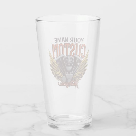 Aangepaste motorrijwielen Eagle Wings Biker Garage Glas (Achterkant)