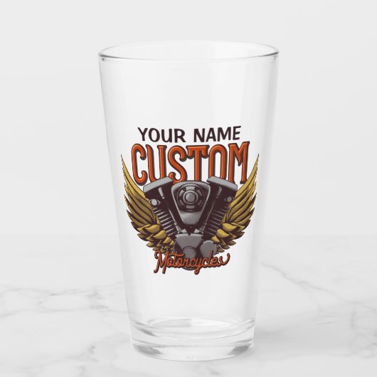 Aangepaste motorrijwielen Eagle Wings Biker Garage Glas (Voorkant)