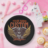 Aangepaste motorrijwielen Eagle Wings Biker Garage Papieren Bordje (Feest)