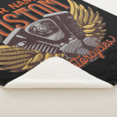 Aangepaste motorrijwielen Eagle Wings Biker Garage Sherpa Deken (3/4)