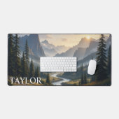 Aangepaste Mountain Desk Mat met Naam | Summit Glo (Keyboard & Muis)