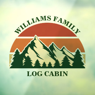 Aangepaste Mountain Log Cabin Forest Raamsticker