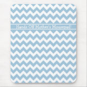 Aangepaste mousepad, blauwe en witte Chevrons Muismat (Voorkant)