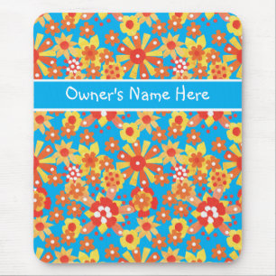 Aangepaste mousepad; Ditzy Oranje Flowers Muismat