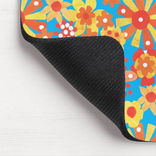 Aangepaste mousepad; Ditzy Oranje Flowers Muismat (Hoek)