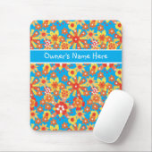 Aangepaste mousepad; Ditzy Oranje Flowers Muismat (Met muis)