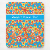 Aangepaste mousepad; Ditzy Oranje Flowers Muismat (Voorkant)