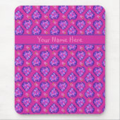 Aangepaste mousepad, magenta Hearts en Flowers Muismat (Voorkant)
