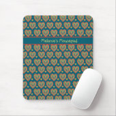 Aangepaste Mousepad, rood, groene harten op donker Muismat (Met muis)