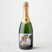 Aangepaste mousserende wijn trouwfoto sparkling wijnetiket (Voorkant)
