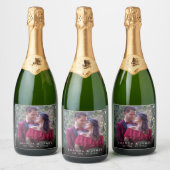 Aangepaste mousserende wijn trouwfoto sparkling wijnetiket (Flessen)