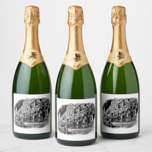 Aangepaste Mousserende Wijnfles Etiketten (10,2 cm (Flessen)