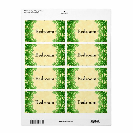 Aangepaste Moving Label Groene Floral Labels (Full Sheet)