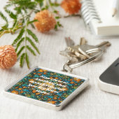 Aangepaste mozaïek patroon Nowruz Iraanse Nieuwjaa Sleutelhanger (Zijkant)