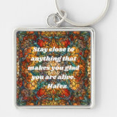 Aangepaste mozaïek patroon Nowruz Perzisch Nieuwja Sleutelhanger (Voorkant)