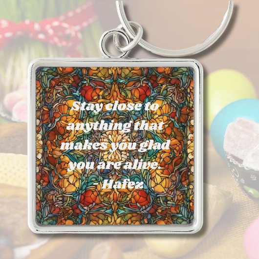 Aangepaste mozaïek patroon Nowruz Perzisch Nieuwja Sleutelhanger