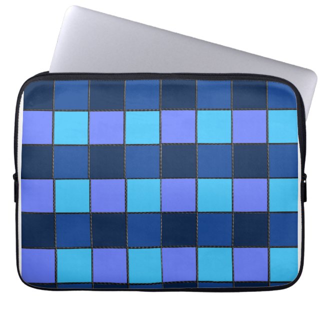 Aangepaste mozaïektegel en pixelrasterpatroon laptop sleeve (Voorkant)