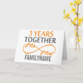 Aangepaste Mr en Mrs 3e trouwdag Kaart (Gele Bloem)